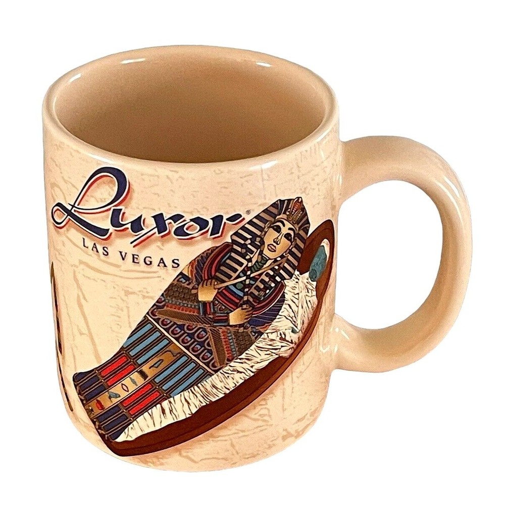 Luxor Casino Coffee Mug Cup VTG 90s Las Vegas Tea Ancient Egypt Bar Art 10 oz